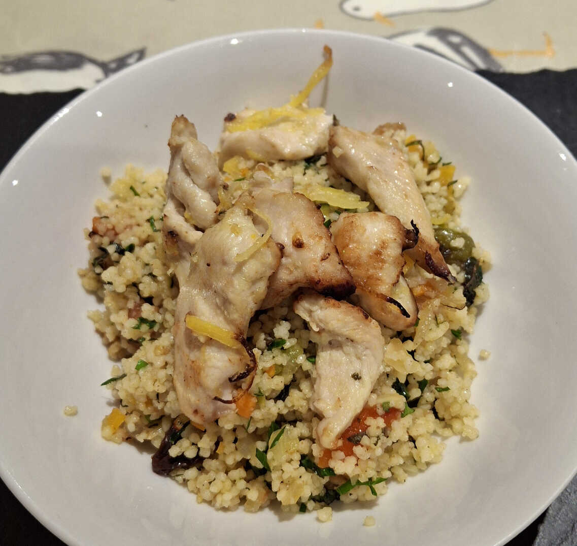 Lemon Garlic Chicken on Couscous