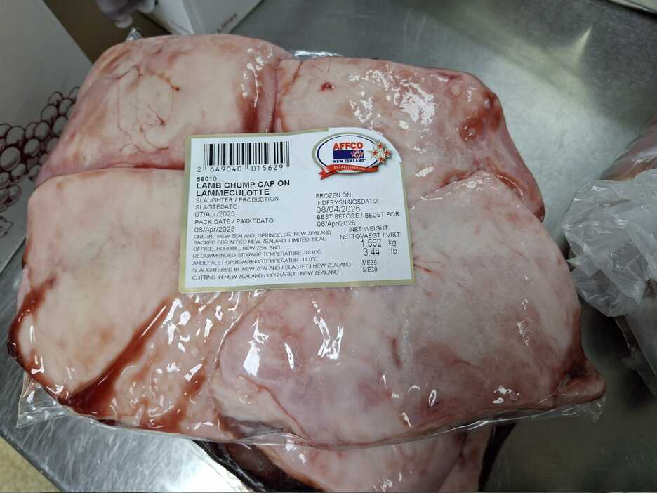 New Zealand Lamb Chump in a Bloody Bag.