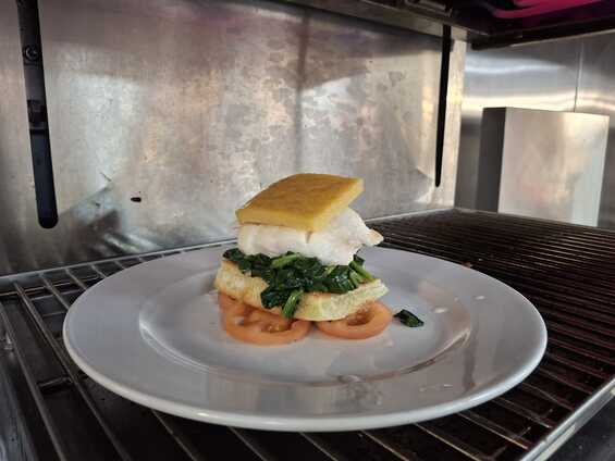 Smoked Haddock with Welsh Rarebit Hat Under the Grill.