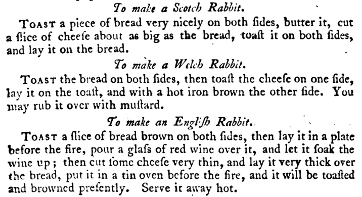 The earliest recipe for Welsh Rabbit