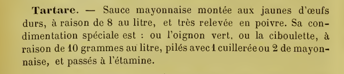 Escoffier's 'Sauce Tartare' recipe from his 'Guide Culinaire'