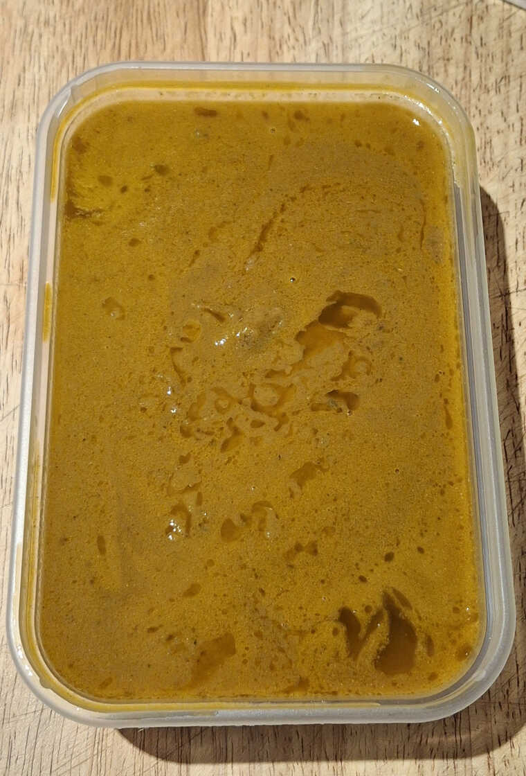 Tomato Sauce, blended and strained.