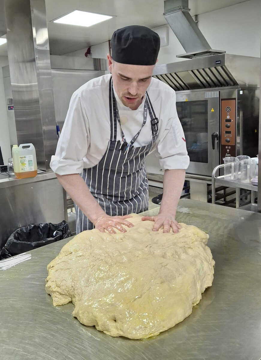 Teacher Aaron Massages his BIG DOUGH.