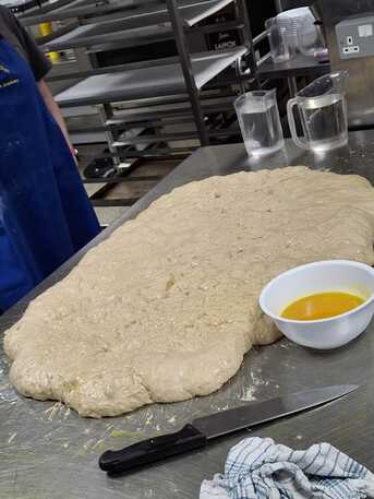 BIG DOUGH. Ready to divide into class loaves.