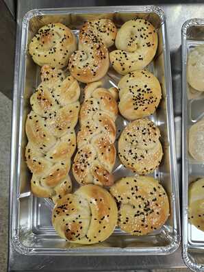 Fancy Shaped Rolls. Egg Washed and Seeded.
