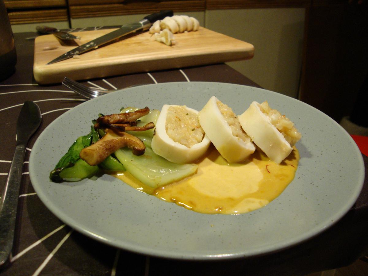 Squid On Saffron Sauce