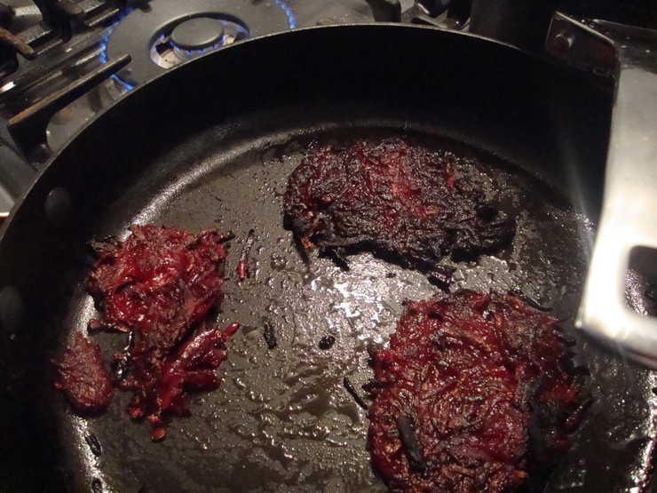 Frying Beetroot Rosti