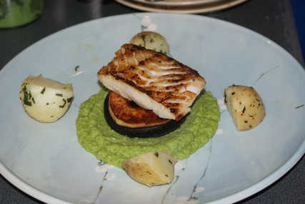 Cod with Quince and Black Pudding