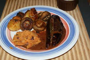 Baked Aubergine with Chocolate Sauce