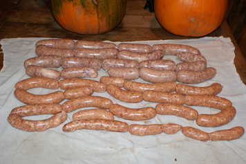 The barbecue sausages