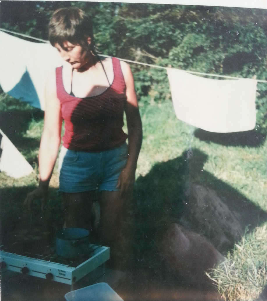 Mum Cooking Outdoors