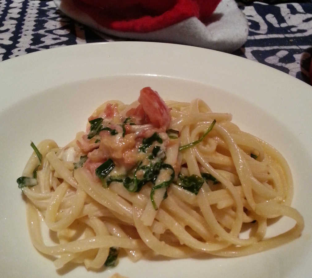 Pasta with Tomatoes, Rocket and Gorgonzola