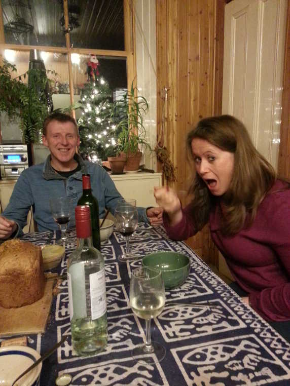 Paul and Rosy enjoying the hell out of a bowl of ice cream