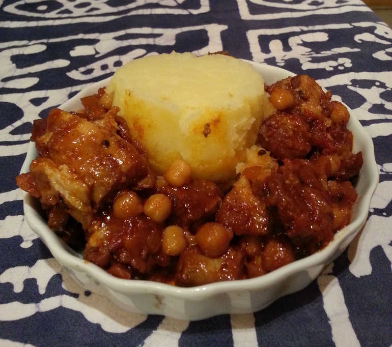 Belly Pork, Chorizo and Chickpea Casserole