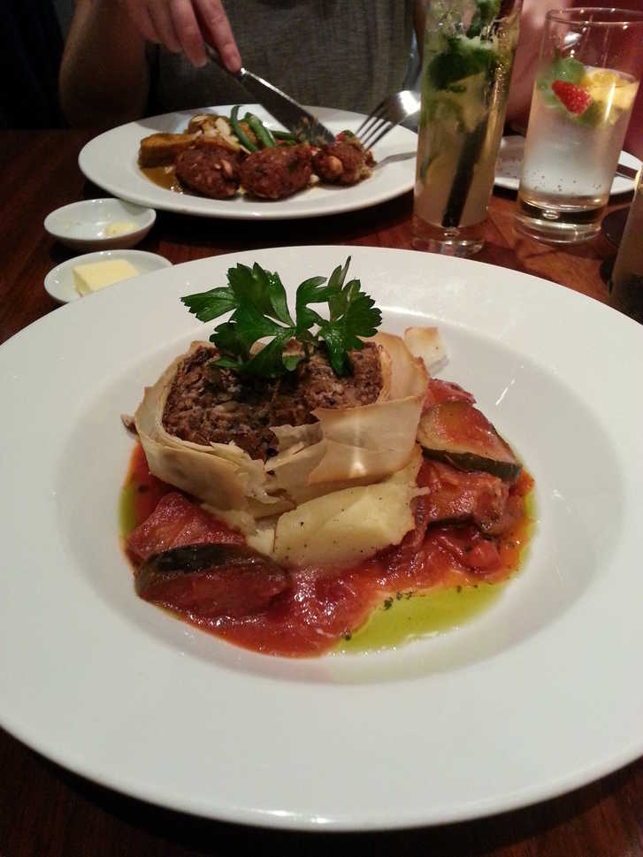 David Bann's Mushroom strudel wrapped in filo pastry