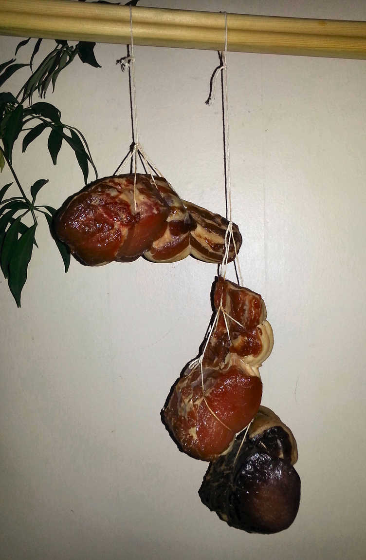 Drying the Christmas bacon