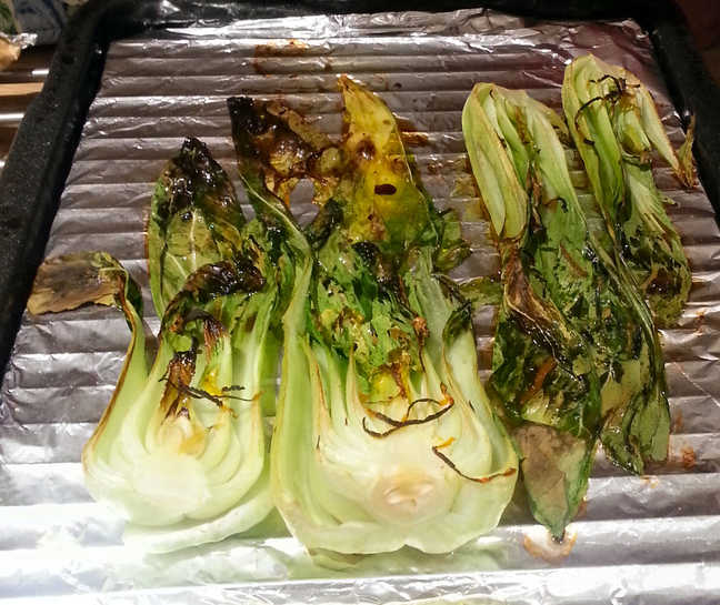 Grilled pak choy