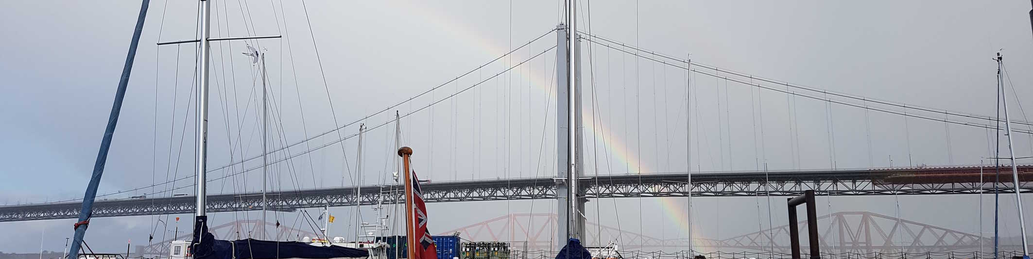 Rainbow over Port Edgar Marina.