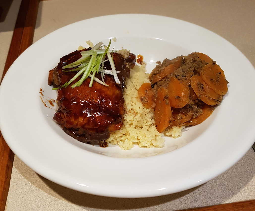 Teriyaki Chicken with Ginger Tahini Carrots