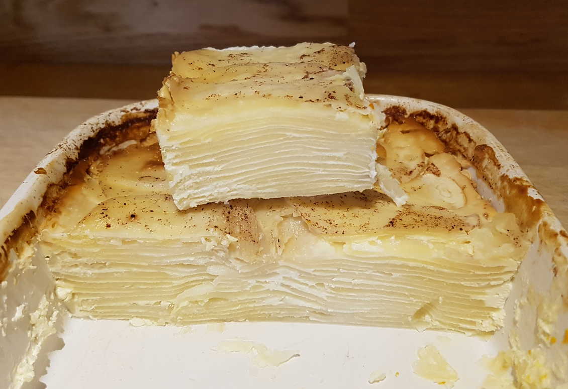 Potato dauphinoise layers