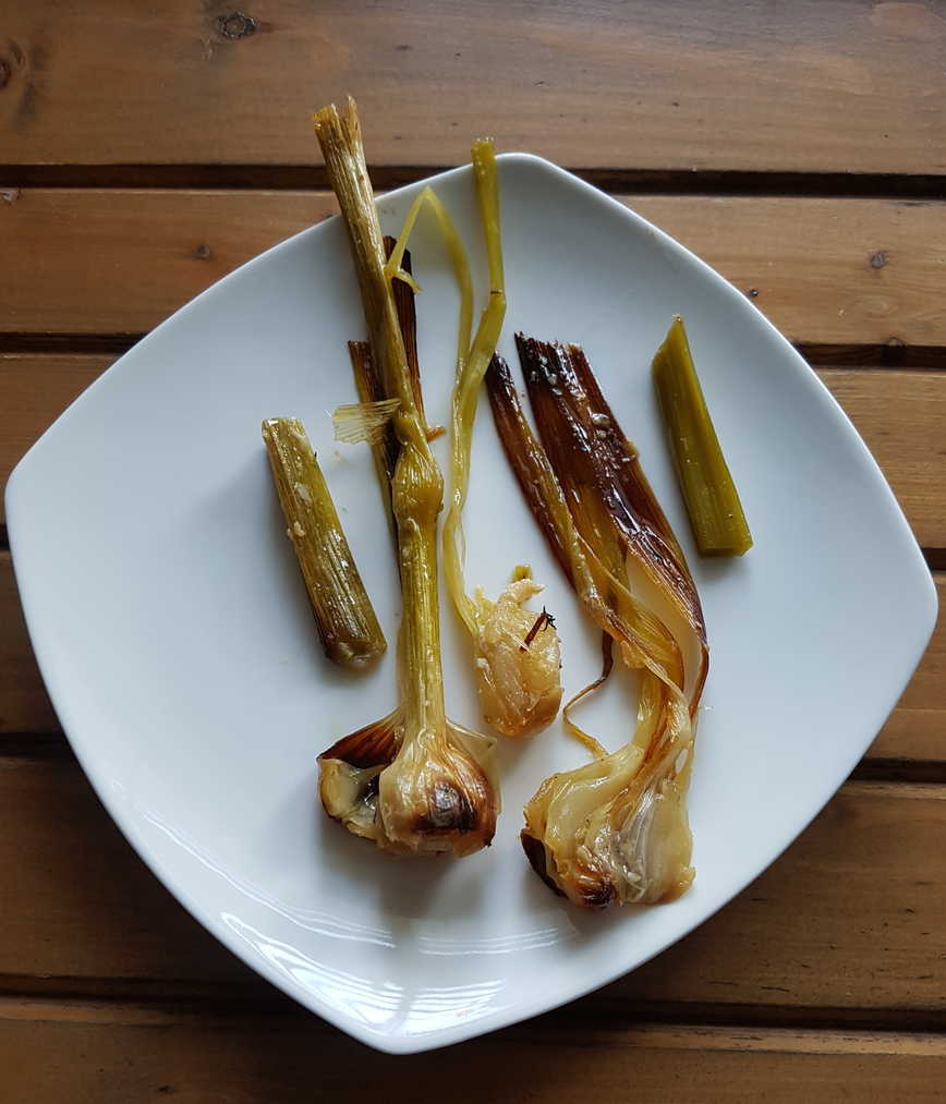 Roast Green Garlic