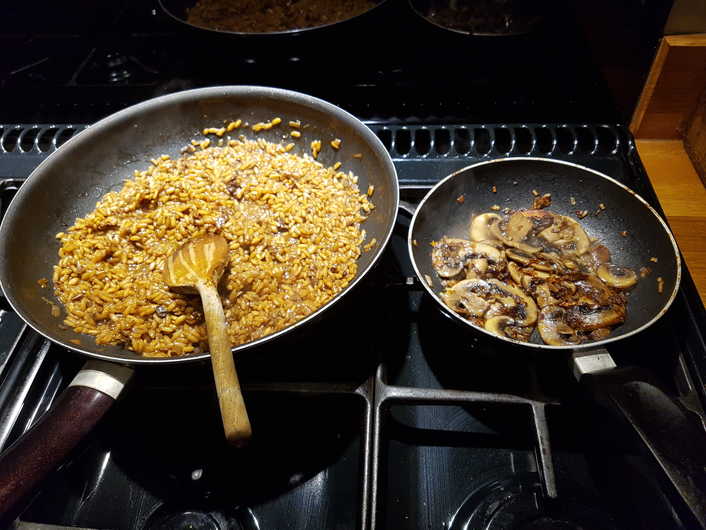 Making Mushroom Risotto