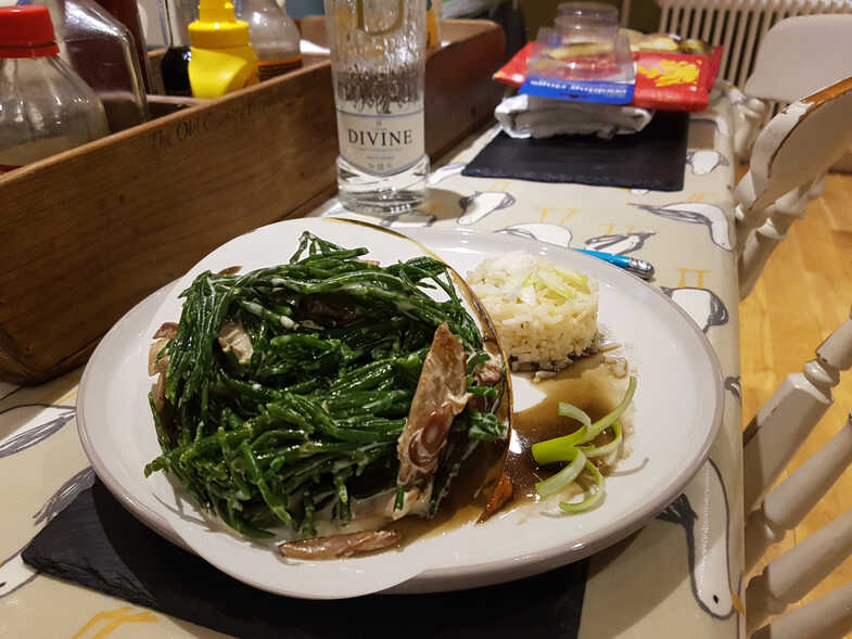 Samphire and Creamed Chanterelles. With Salmoniakki