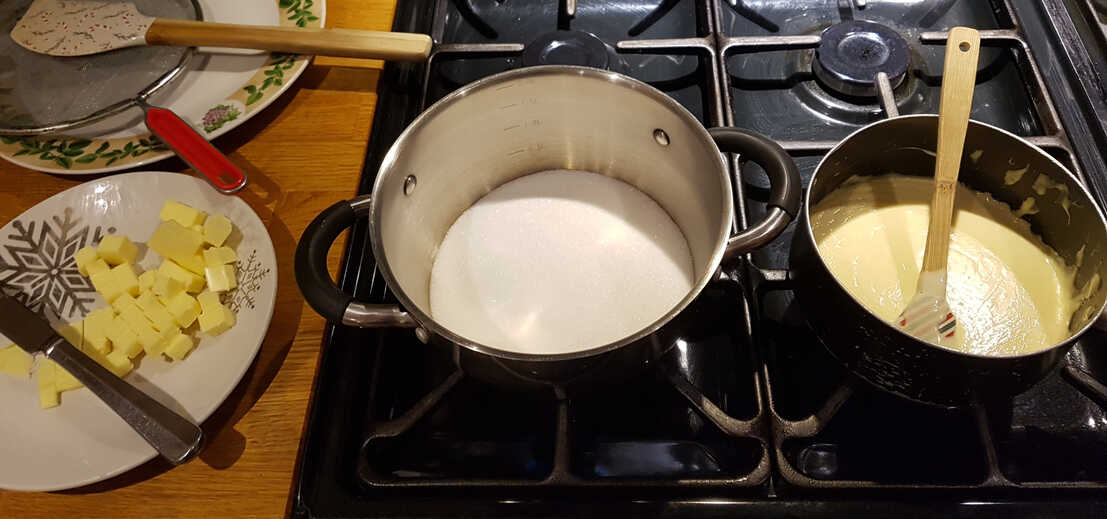 Making Caramel Cream Cheese Sauce