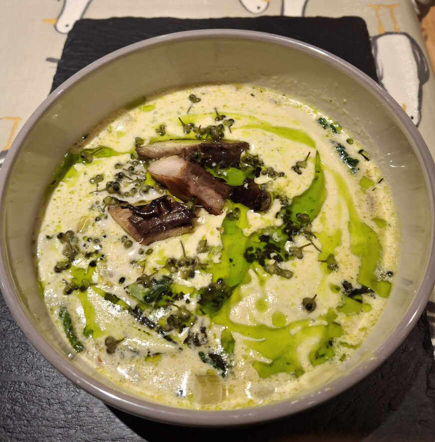 Miso, Fennel and Miso Chowder. Now with fewer toppings.
