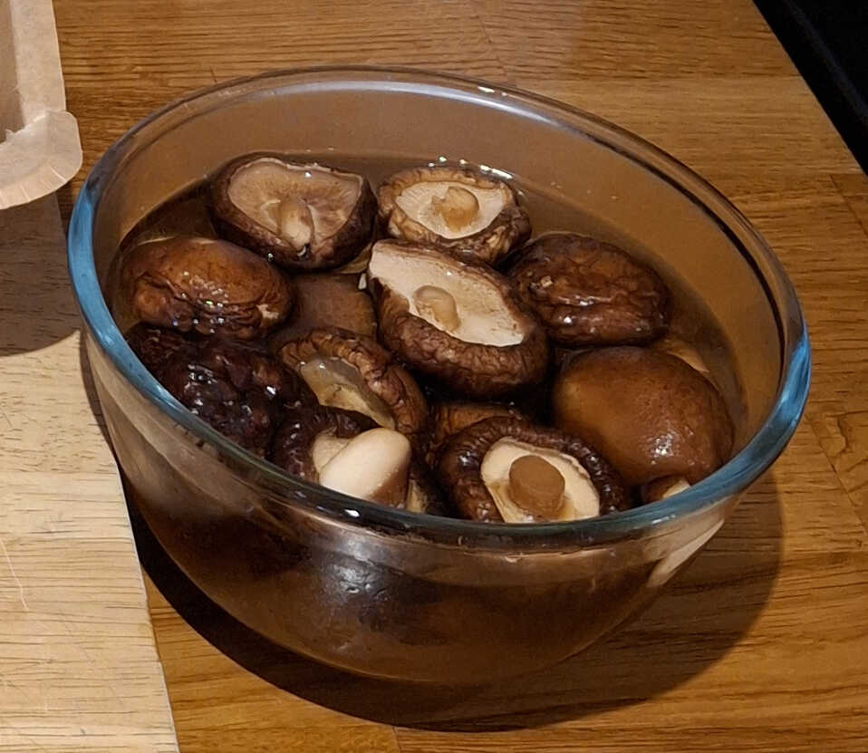 Rehydrating Mushrooms.