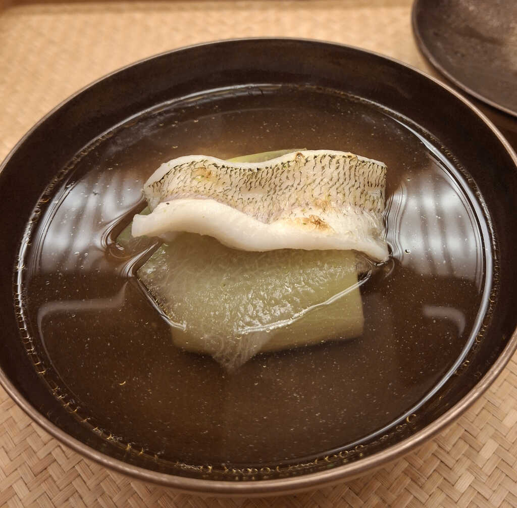 Michelin Starred Ginza Kojyu's Miso Soup with Sand Borer and Winter Melon