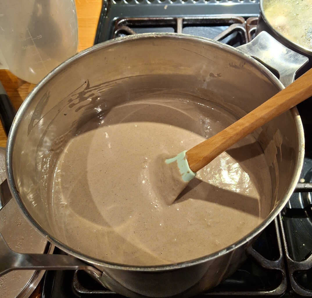 Wild Mushroom Soup. Cooking.