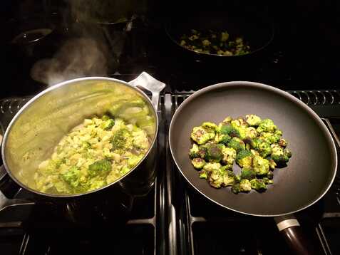 Making Broccoli and Cheese Soup