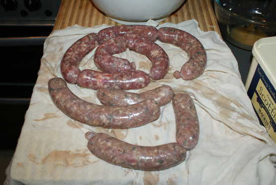 Raw Christmas Sausages