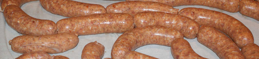 Pork Sausages with Tomato, Feta and Rosemary