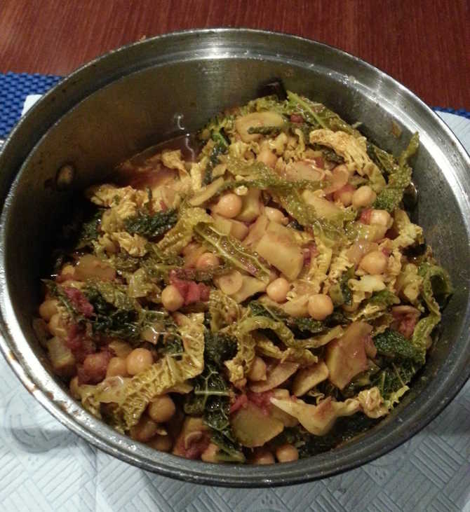 Cabbage and Chickpea Curry