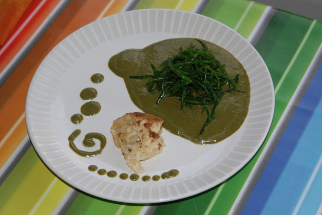 Samphire on Creamed Spinach