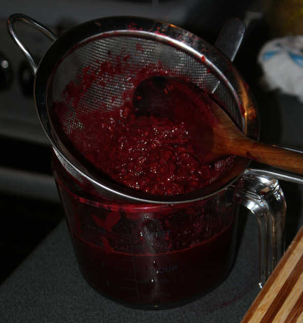 Straining Blackberries